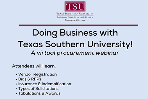 Doing Business with TSU Webinar