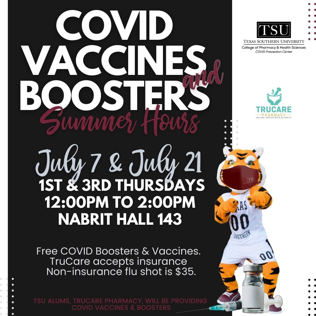 TSU COVID Vaccine Schedule July 2022