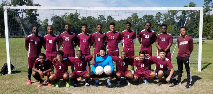 Men's soccer team on field