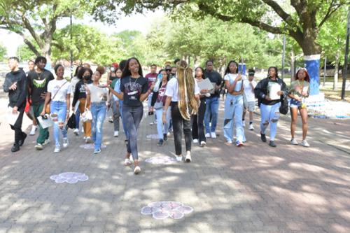 campus tour on Tiger Walk